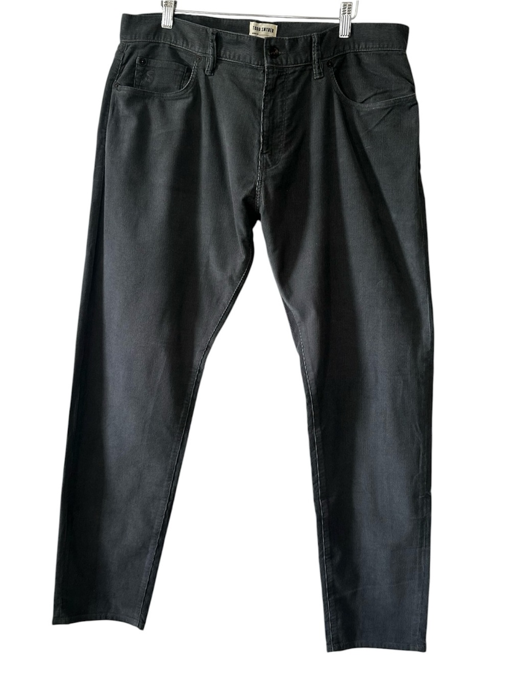 Todd Snyder Men’s Charcoal Gray Slim Fit Corduroy Zip Front Pants- Size 35x32